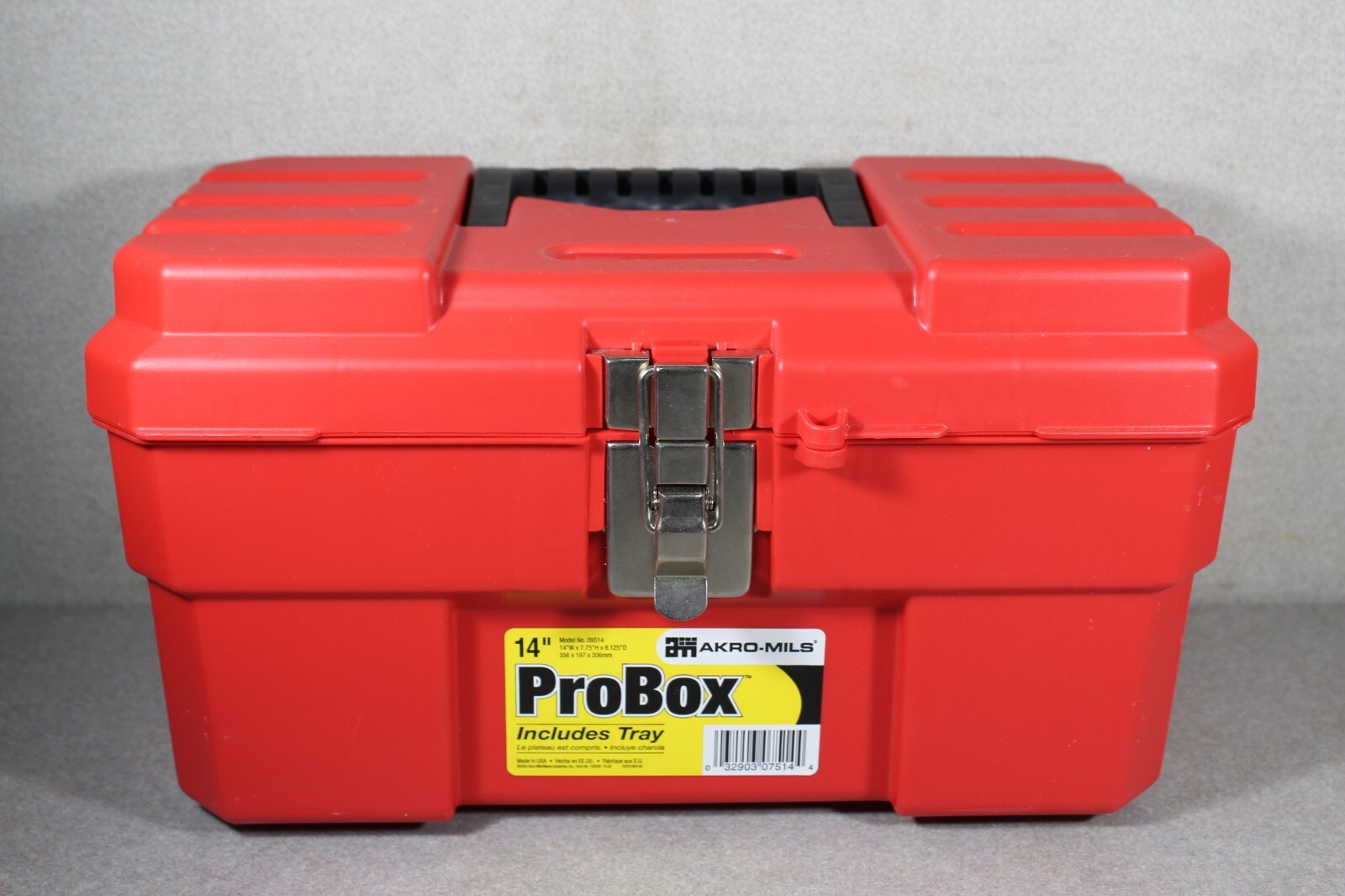 VTG Akro-Mils 09514 14" ProBox Plastic Toolbox with Removable Tray