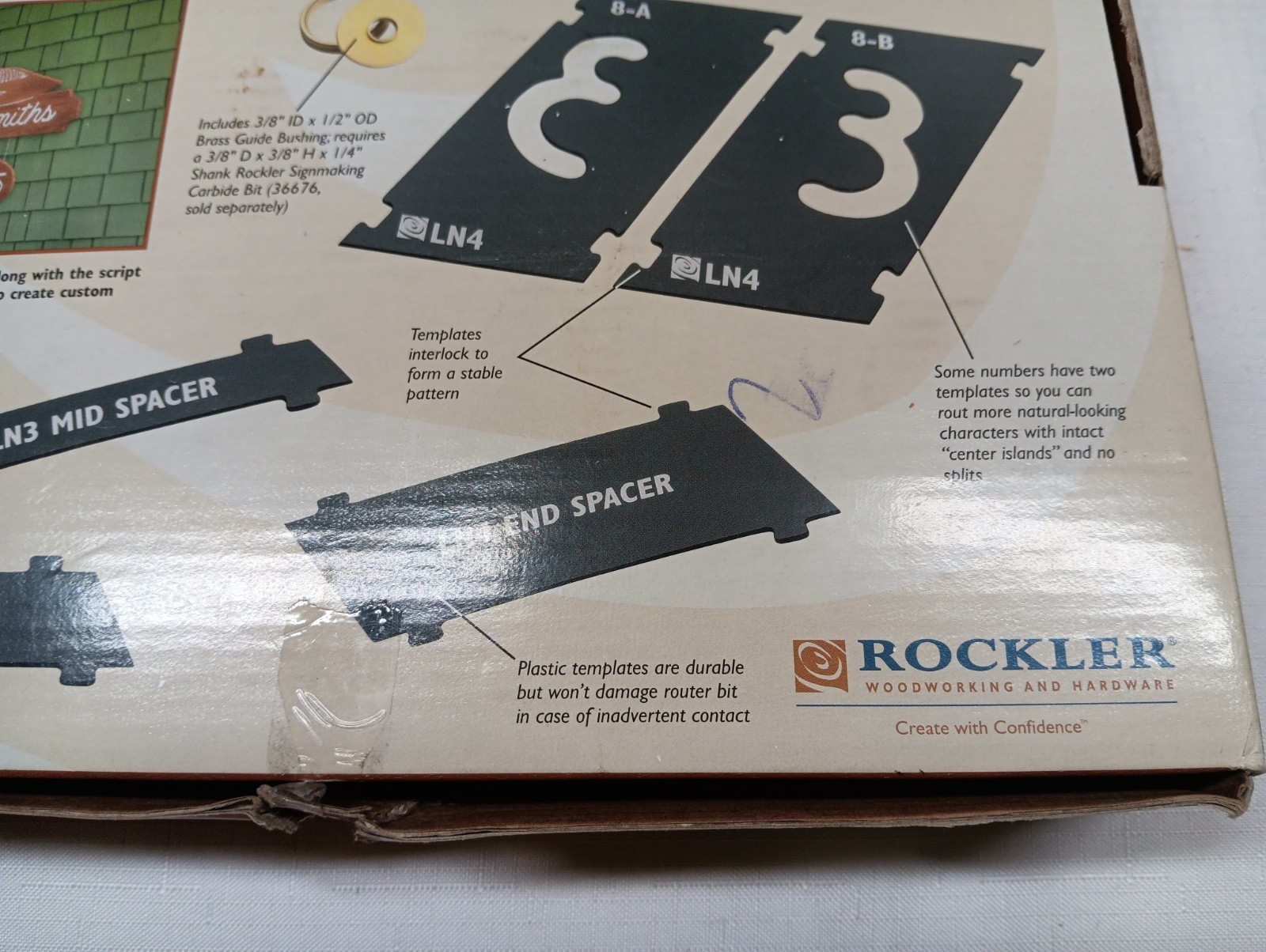 Rockler Interlock Signmaker’s Templates Script Font Number Kit