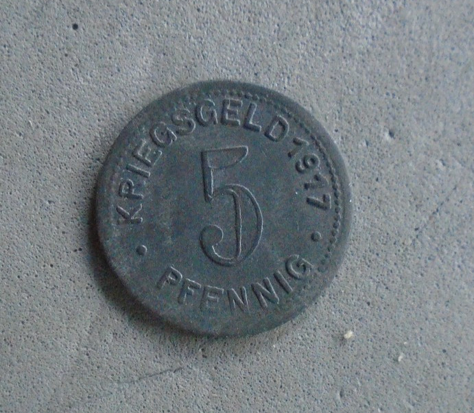 Elberfeld germany 5 pfenning 1917