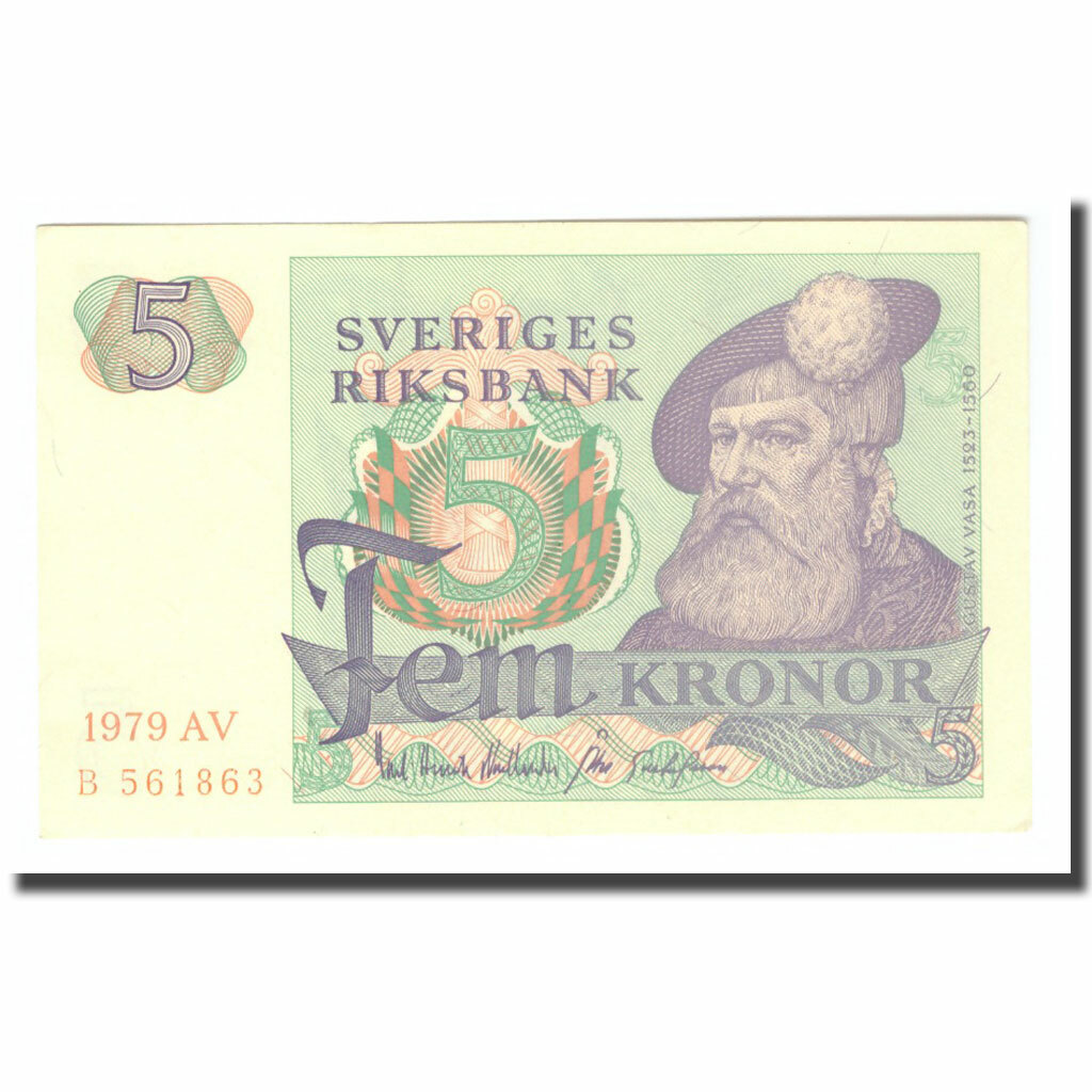 [#216861] Banknote, Sweden, 5 Kronor, 1979, 1979, KM:51d, EF(40-45)