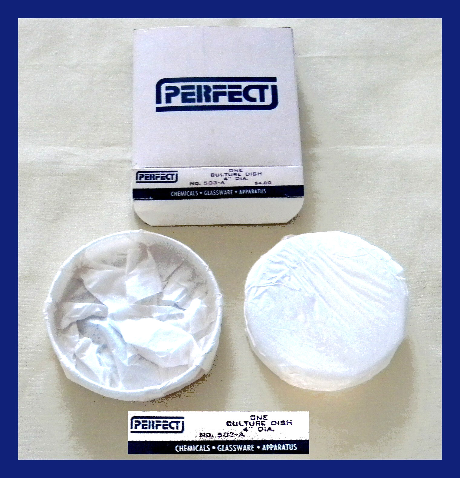 PERFECT CHEMESTRY ITEM Culture Dish with Cover 4" diameter No. 503-A New in Box