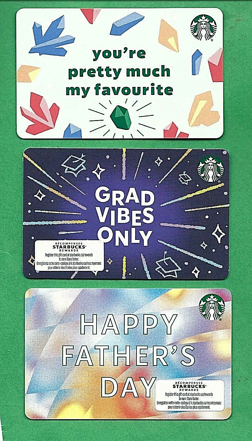 2022 Starbucks Canada Bilingual Gift Card  No  Value 6200 6202