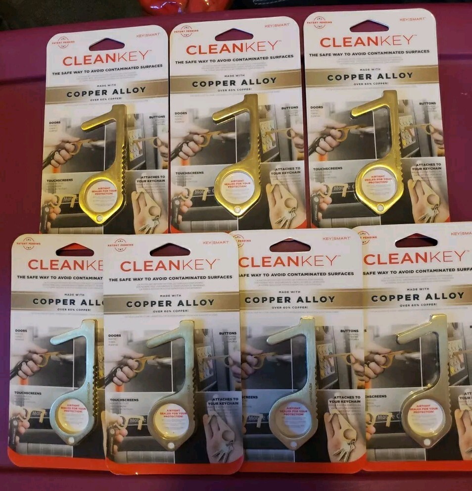 Key Smart (7) Clean Key Touchless Copper Alloy Carabiner Door Opener Lot of 7