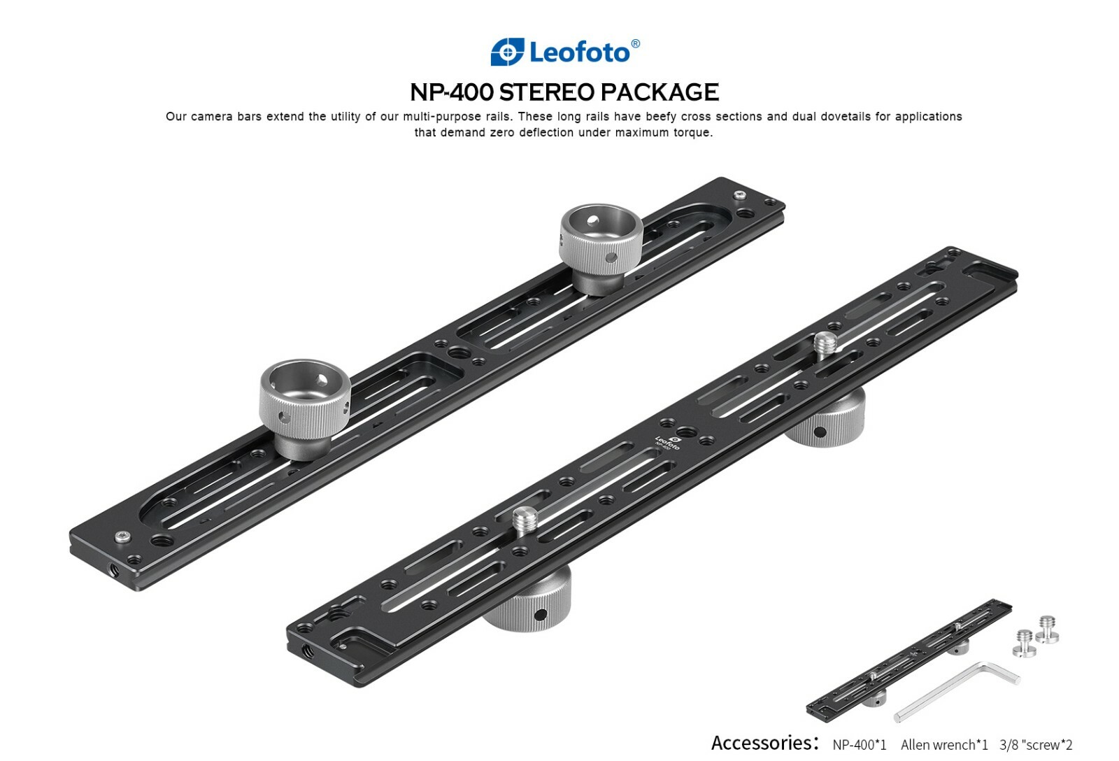 【USA Dealer】Leofoto NP-400 400mm double platform / two cameras mounted