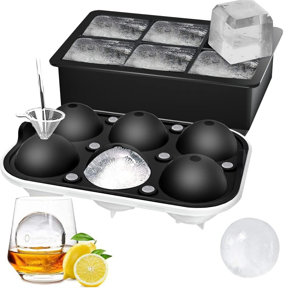 Large Sphere Ice Tray Mold for Drinks Big Ice Maker Balls for Cocktail Scotch