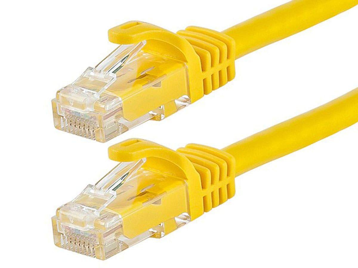 1FT Cat 6 Yellow Patch Cord Flexboot Ethernet Cable UTP Network Cord Patch Cable