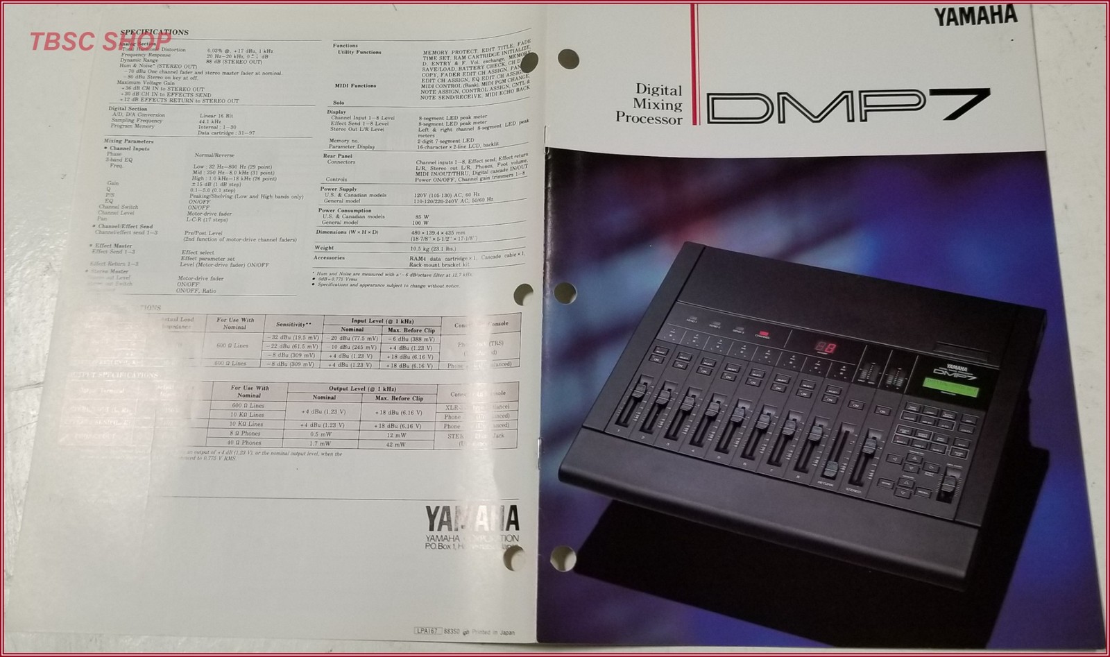 Yamaha DMP7 Digital Mixing Processor Engine Sales Brochure