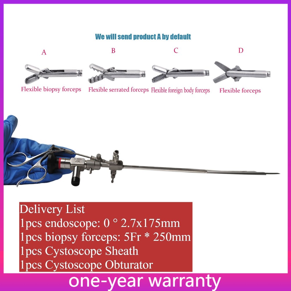 Pediatric Endoscopic Cystoscope 0° 2.7x175mm with Sheath Obturator-Biopsy Forcep
