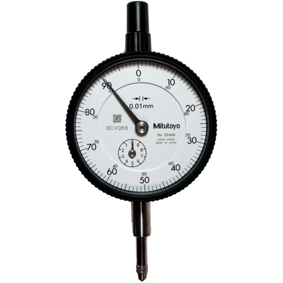 Mitutoyo 2046A (2046S) Standard Plunger Dial Indicator 10mm Gauge With Lug Back