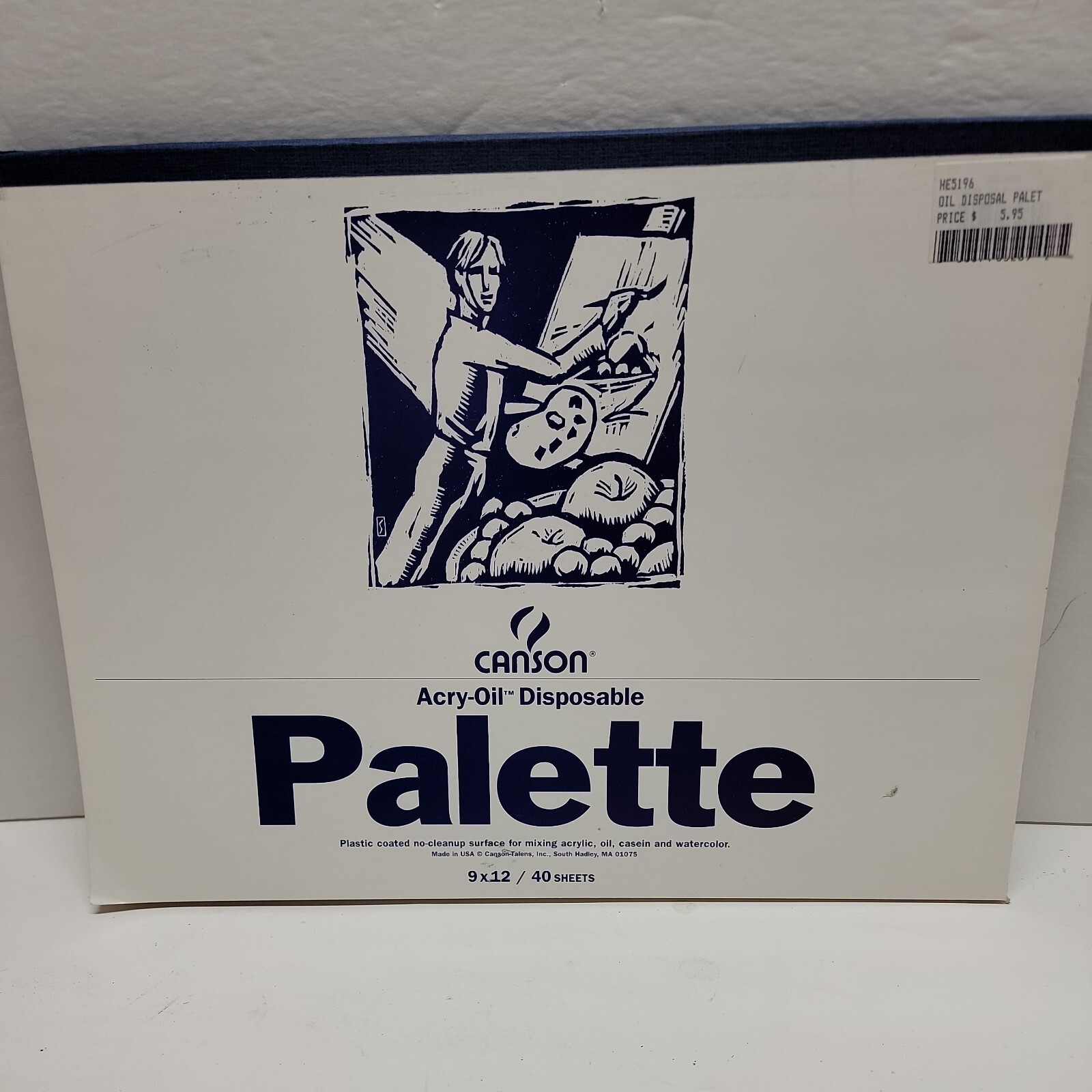 Canson Disposable Acry-oil Palette Paper 40 Sheets 9" x12" New Older Stock