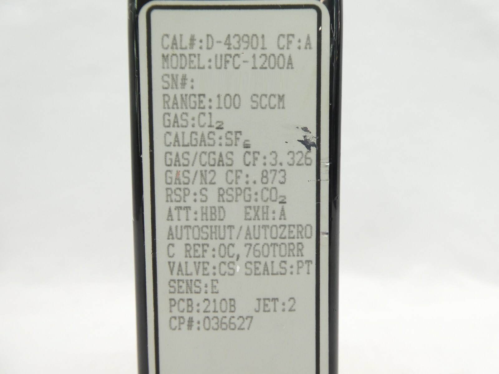 UNIT Instruments UFC-1200A Mass Flow Controller MFC 100 SCCM Cl2 Working Surplus