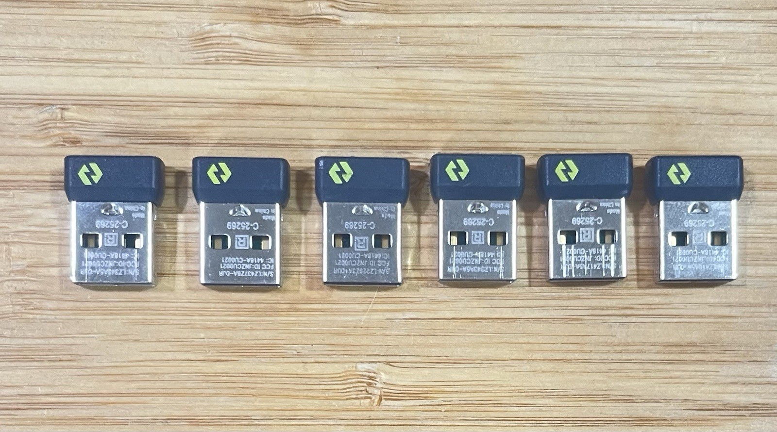 Lot of 6 Logitech Bolt USB Wireless Receiver Dongle Logi Keyboard Mouse C-25269