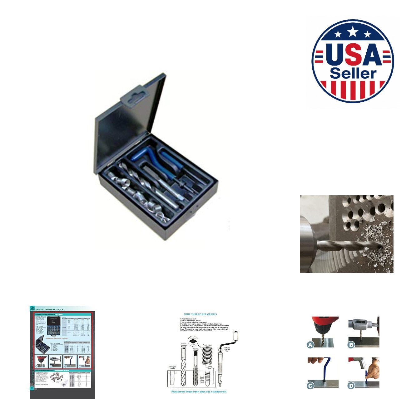 Thread Repair Kit M8 x 1.25 Helical STI 25 Inserts Tap Drill Driver Tang