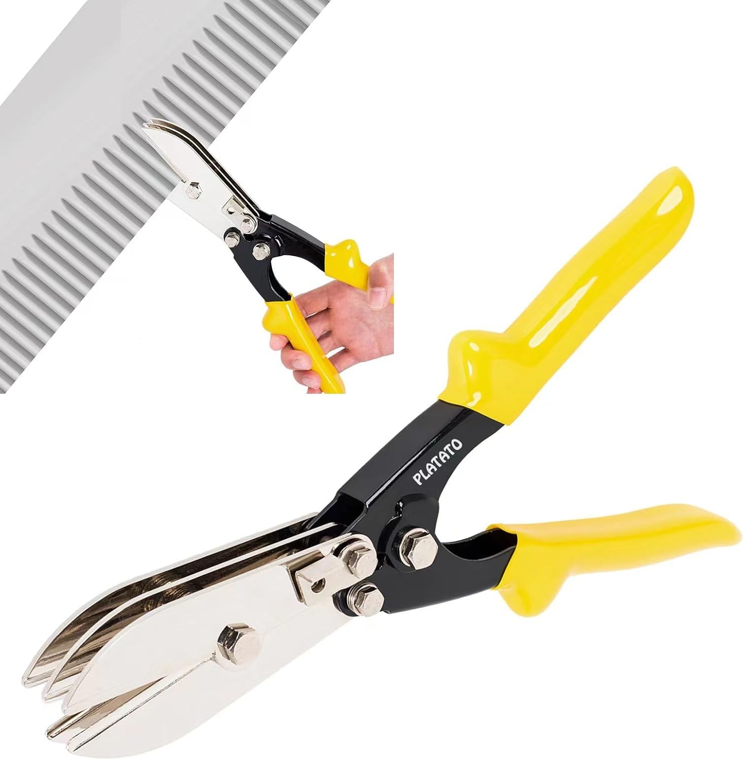 HVAC Duct Crimping Tool with 5 Blades for Sheet Metal, Gutter Crimper 24-28 Gaug