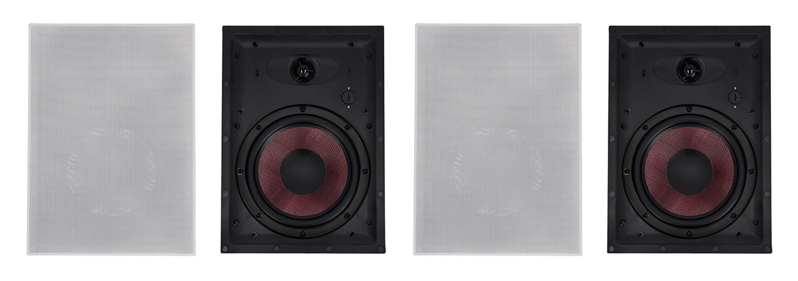 (4) Rockville WA870 8" 70V Commercial/Restaurant In-Wall Speakers 50W/25W/12W/6W
