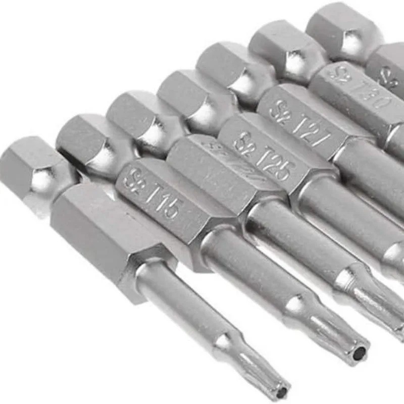 7PCS 5 Point Star Screwdriver Bits Set S2 Magnetic Torx Security 50mm 1/4 Hex
