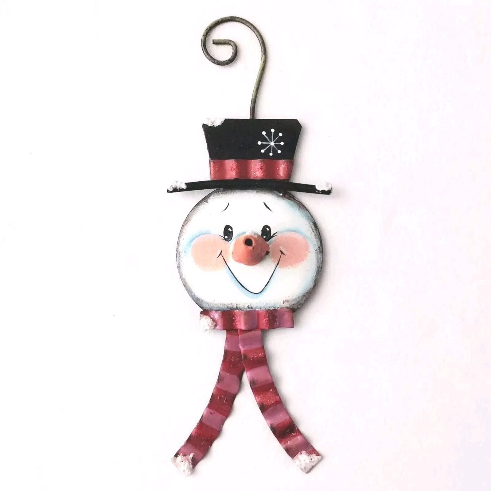Metal Snowman Ornament Wall Hanger Christmas Holiday Winter Decor