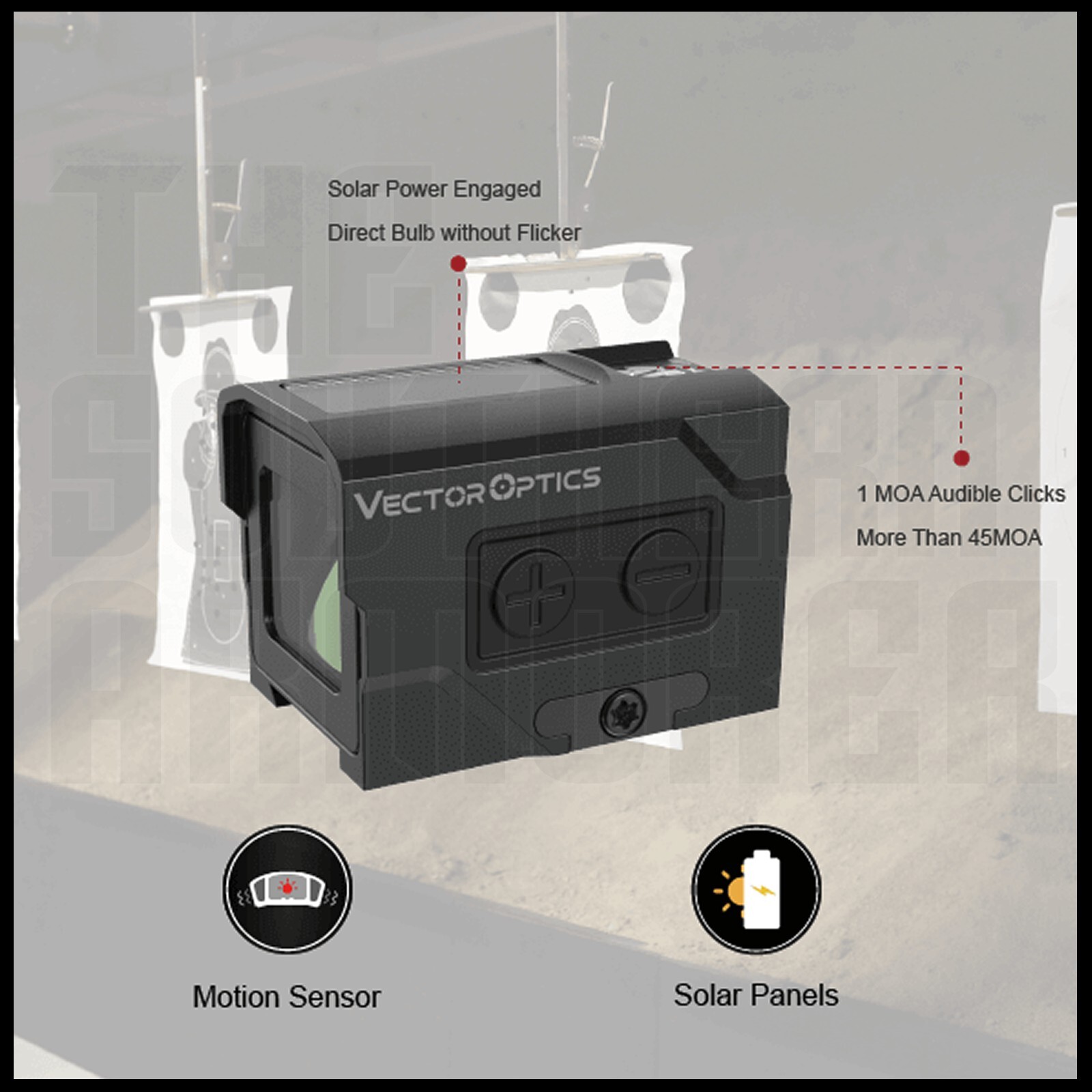 NEW SOLAR POWERED ENCLOSED RED DOT OPTIC SIGHT FOR FN 509 MRD WITH MOTION SENSOR