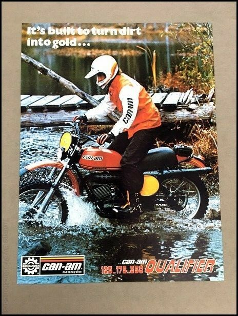 1977 Can-Am Qualifier 125 175 Bike Motorcycle 1-page Vintage Brochure Spec Sheet