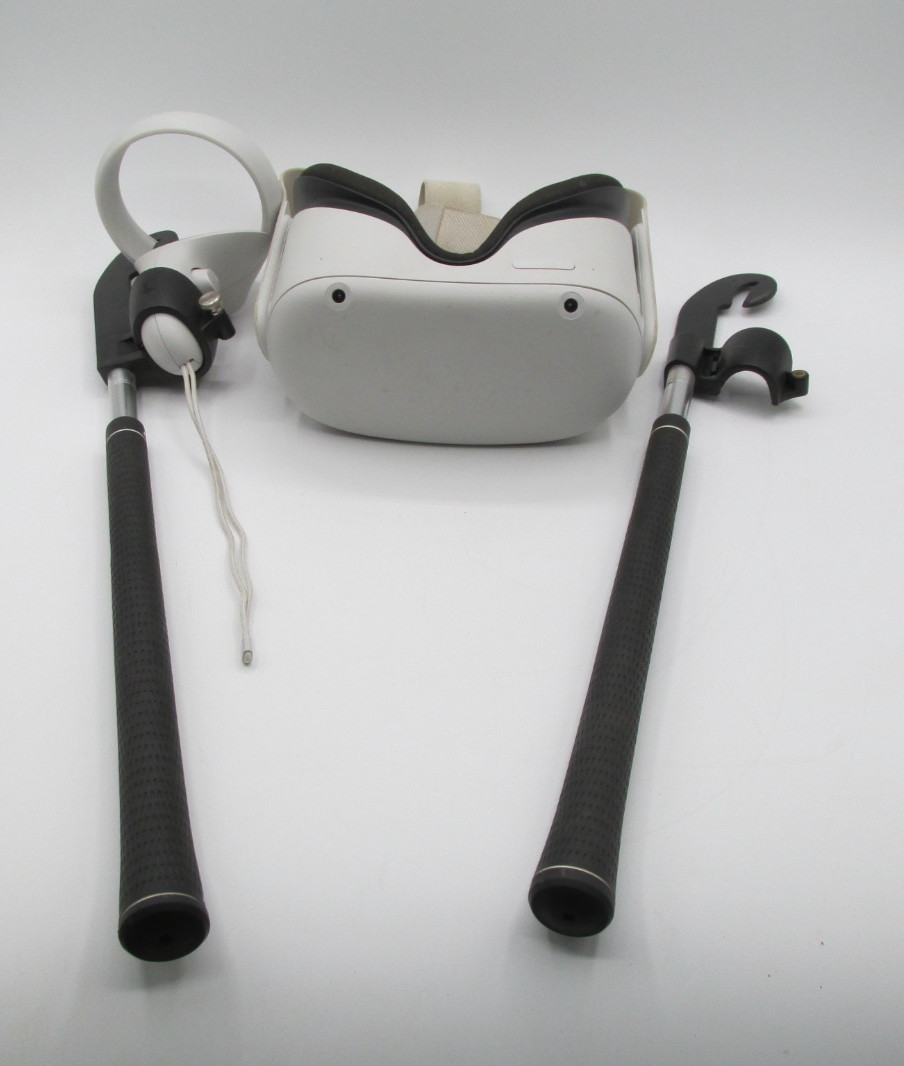 META OCULUS QUEST 1 HEADSET W/1 CONTROLLER WHITE & 2 STICKS!