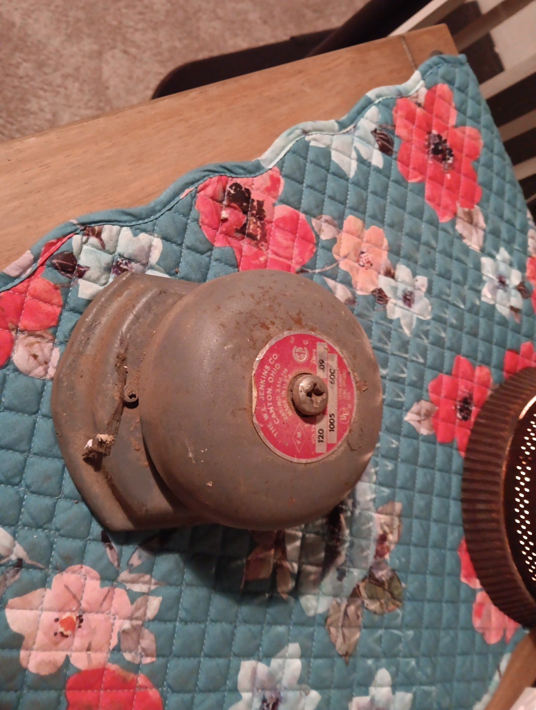 VINTAGE WL JENKINS SIREN ALARM BELL 120 VOLTS .09 AMPS