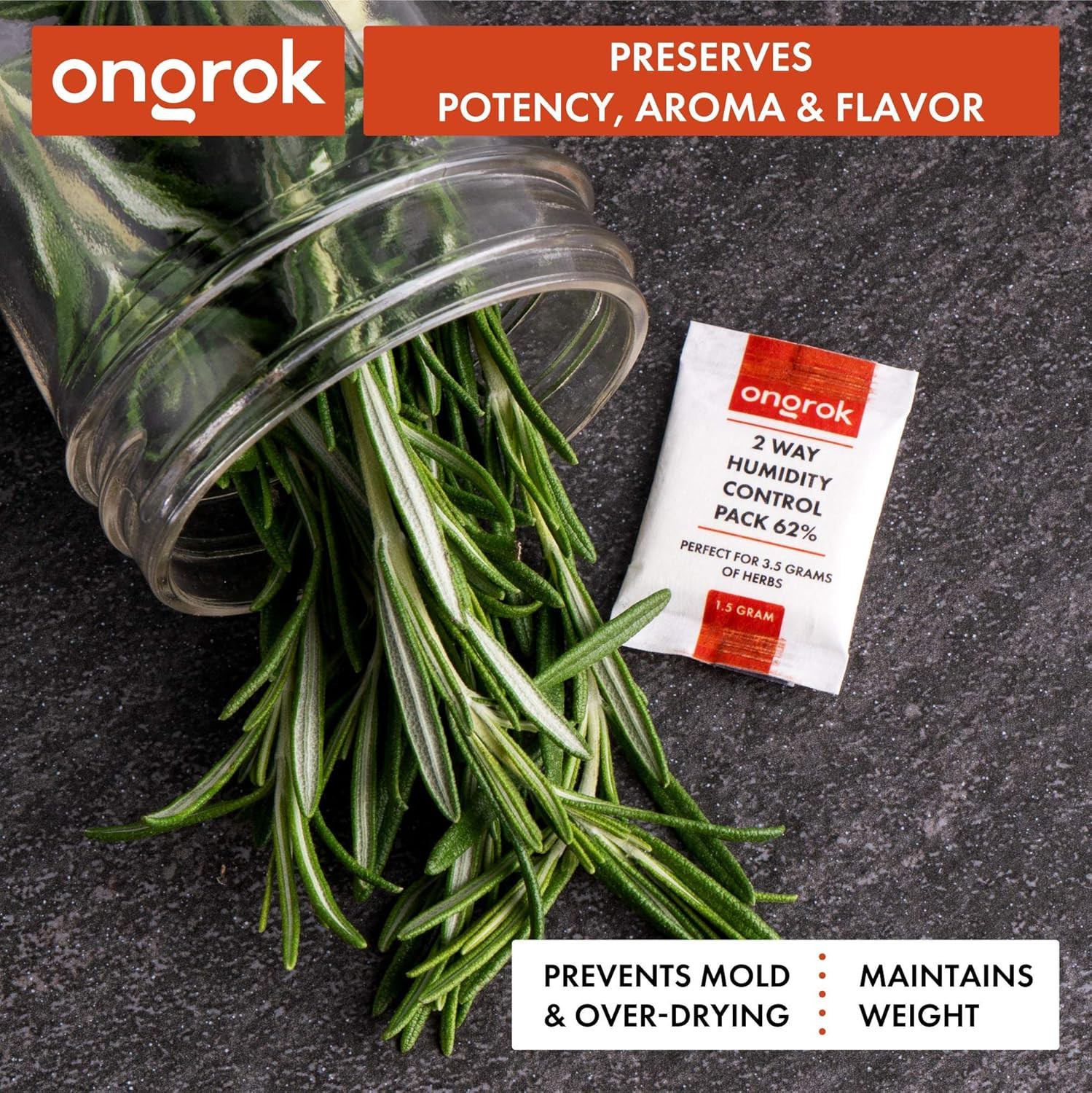 2 Way Humidity Control Packets, 62% RH, Each Pack Good for up to 1/8 Oz, 24 Pack