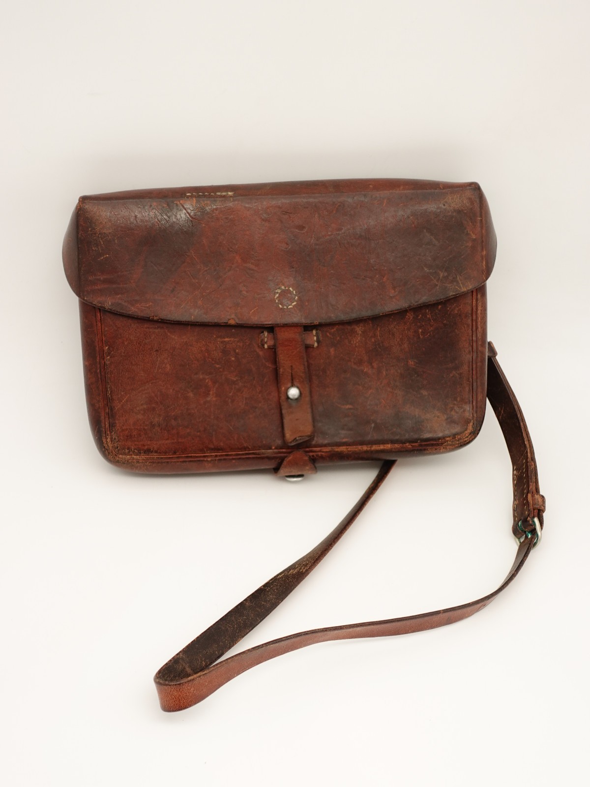 VTG Swiss Soldier Army Leather Shoulder Bag Officier Switzerland Surplus 1960