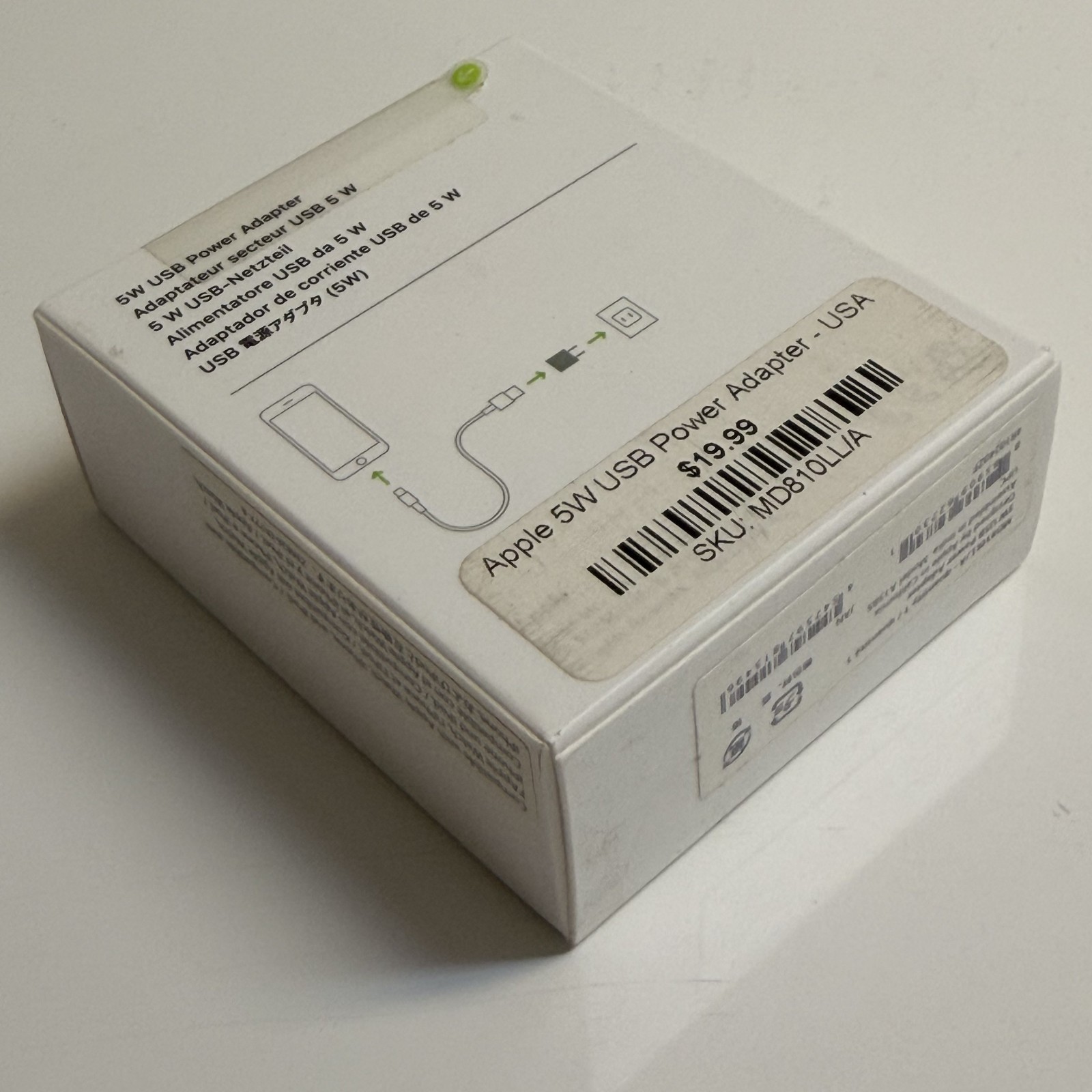 New Apple 5W USB Power Adapter White MD810LL/A