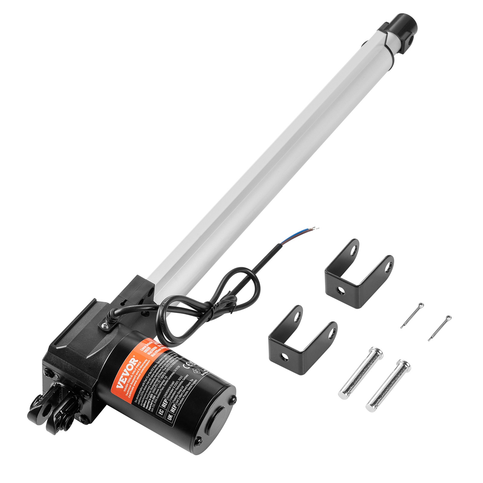 VEVOR Linear Actuator 12V 16In Heavy Duty 1320lbs/6000N 0.19"/s IP44 Protection