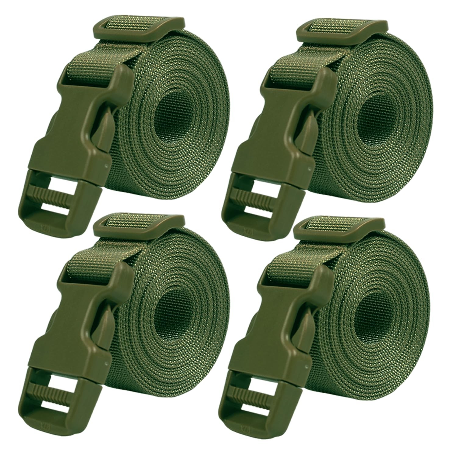 XTACER 1 Inch Molle Backpack Accessory Strap Luggage Straps 24 Inches, GREEN