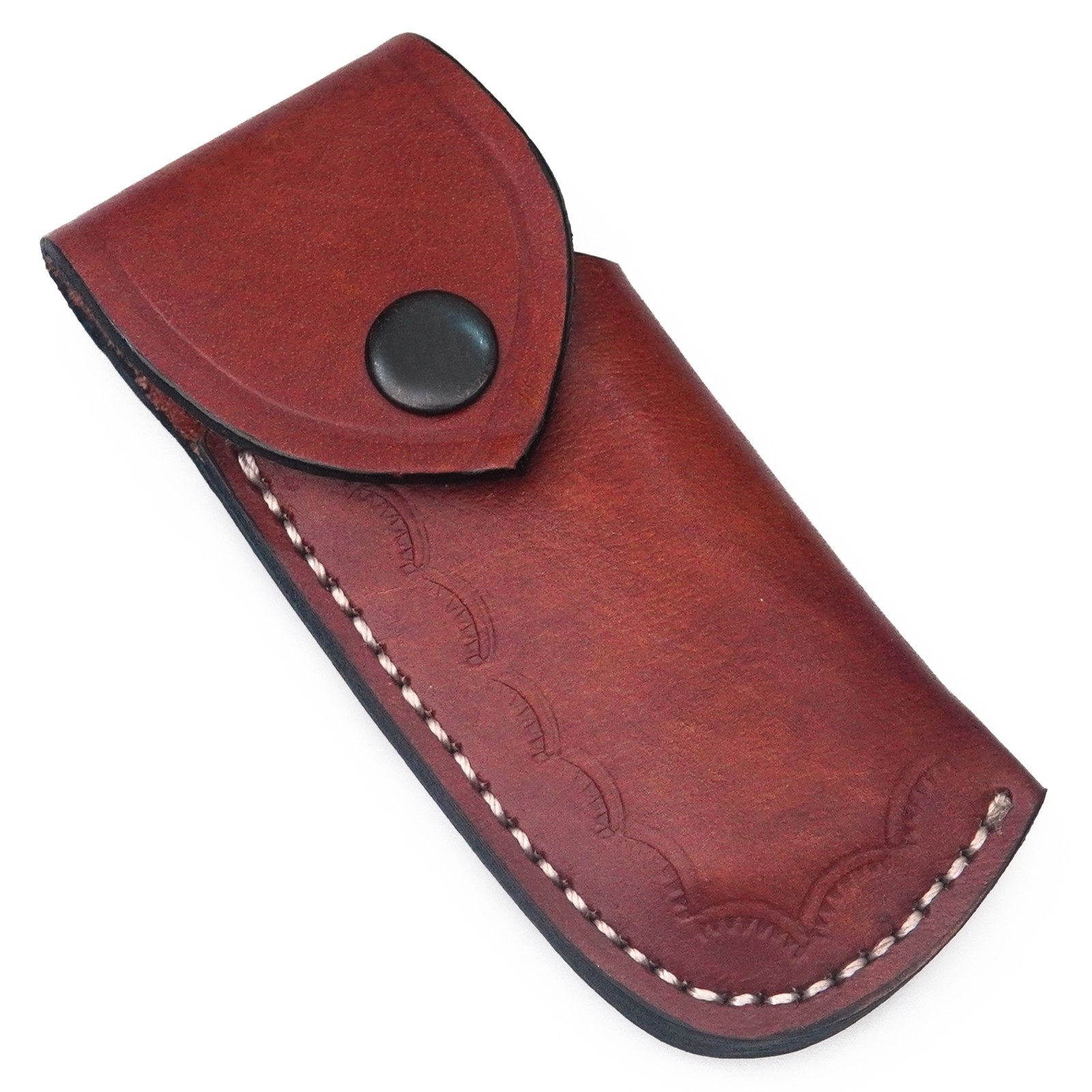 7.5" CUSTOM HANDMADE DAMASCUS CAMEL BONEHANDLE FOLDING KNIFE WITH SHEATH S16