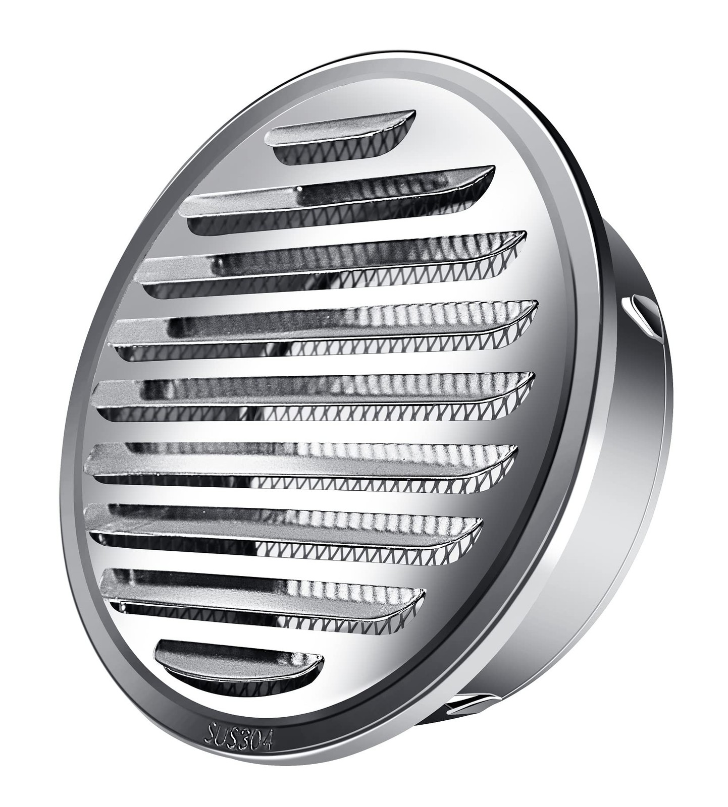 3" Stainless Steel Air Vent Grille Cover Flat Ducting Ventilation w/ Mesh Screen