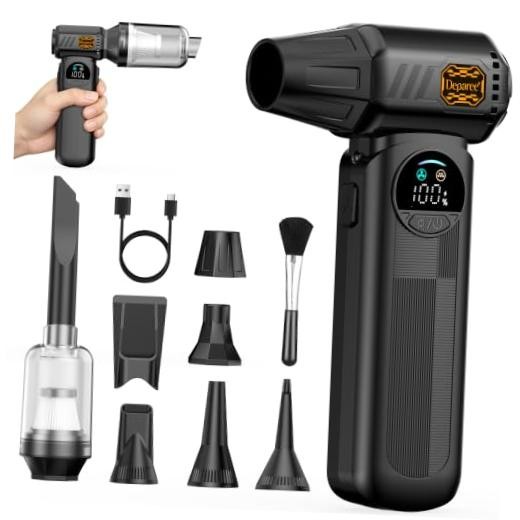 B50 Compressed Air Duster & Vacuum Cleaner, 150,000RPM Turbo Fan with Black