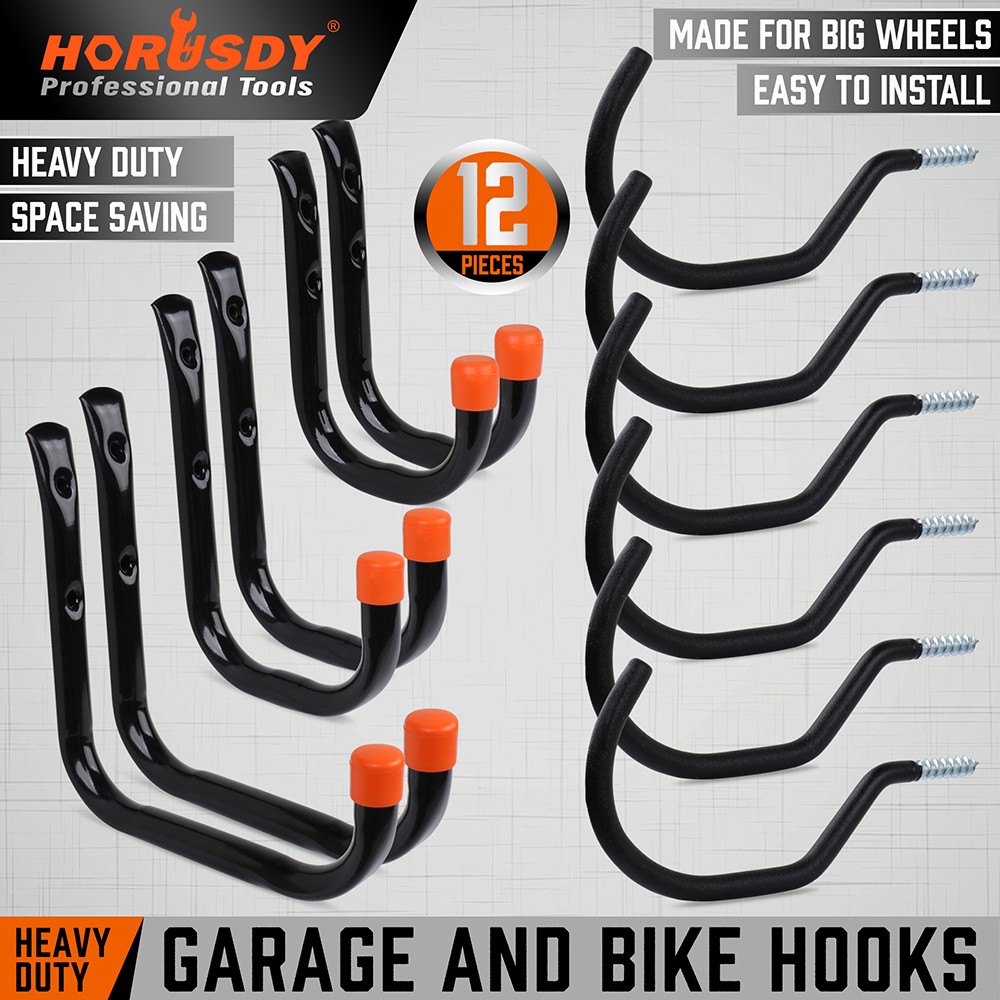 12 Pack 7 Inch Garage Utility Hooks Heavy Duty Wall Mount Storage Hangers 70LBS