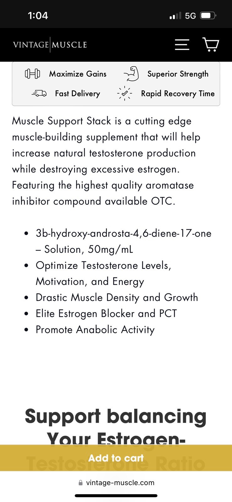 Post CycleTherapy Vial 🧪 Test Optimizer Aromatase Inhibitor By Vintage Muscle💪