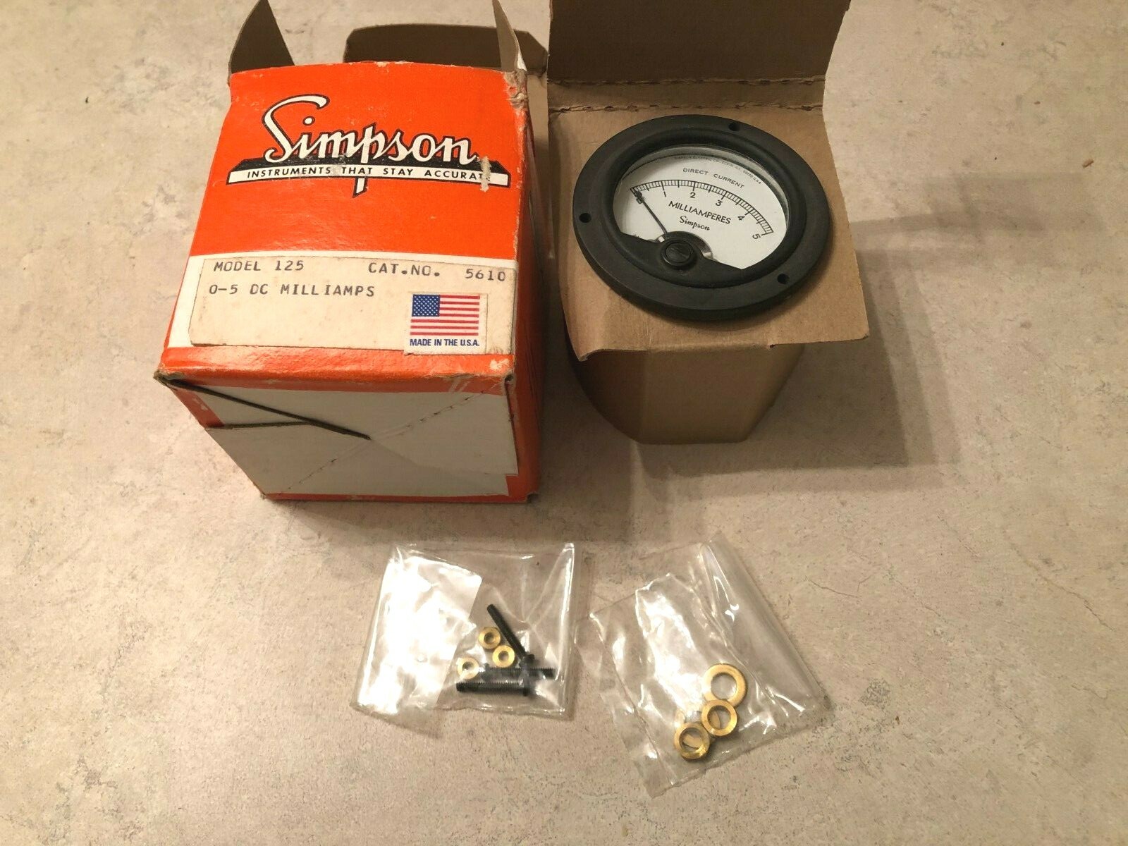 NEW IN BOX SIMPSON MODEL 125 CAT.NO. 5610 / 0-5 DC MILLIAMPS