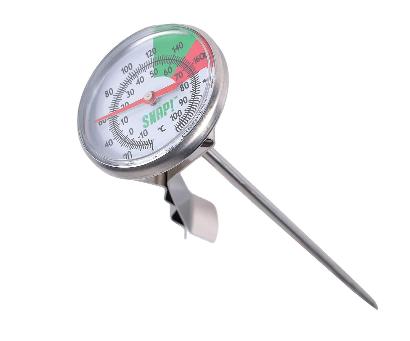 Milk Frothing Thermometer with Clip, White, One Size