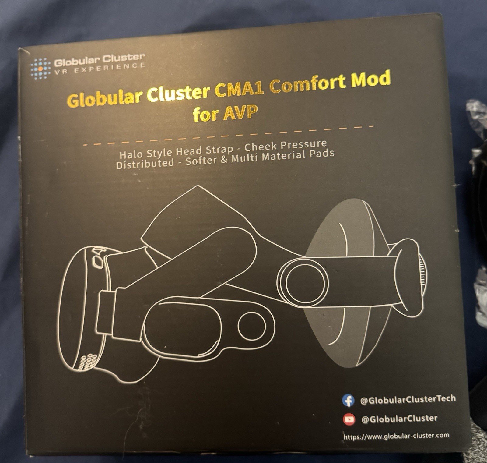 Globular Cluster CMA1 Head Strap for Apple Vision Pro, White/Black/Gray