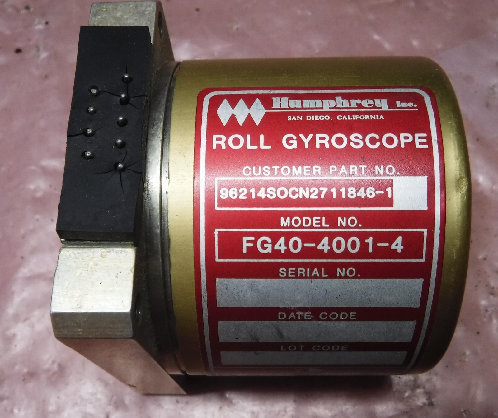 HUMPHREY  FG40-4001-4 ROLL GYROSCOPE      FREE SHIPPING