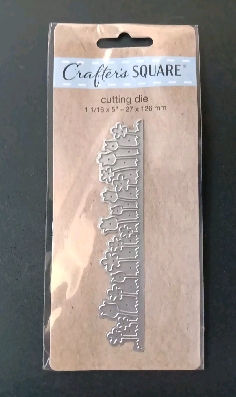 Crafters Square Cutting Die - Spring Tulips & Daisy Flower Bed 27 x 126 mm