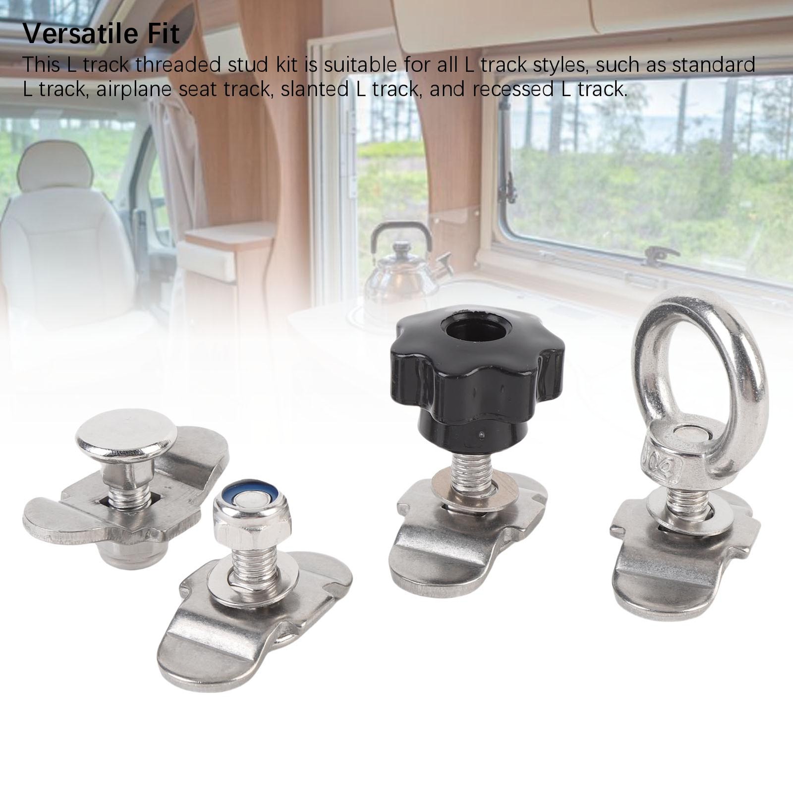 L Track Double Lug Threaded Stud Nut Kit Stainless Steel L Track Threaded Stud