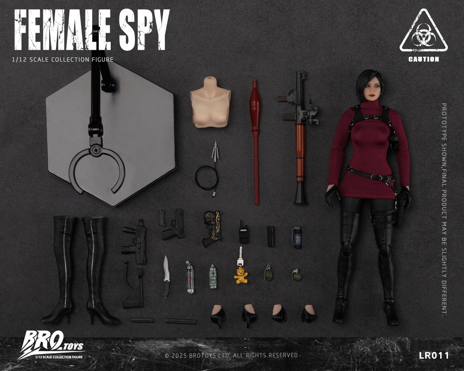 LR011: BROTOYS Resident Evil Female Spy Ada Wong 1/12 scale Action Figure