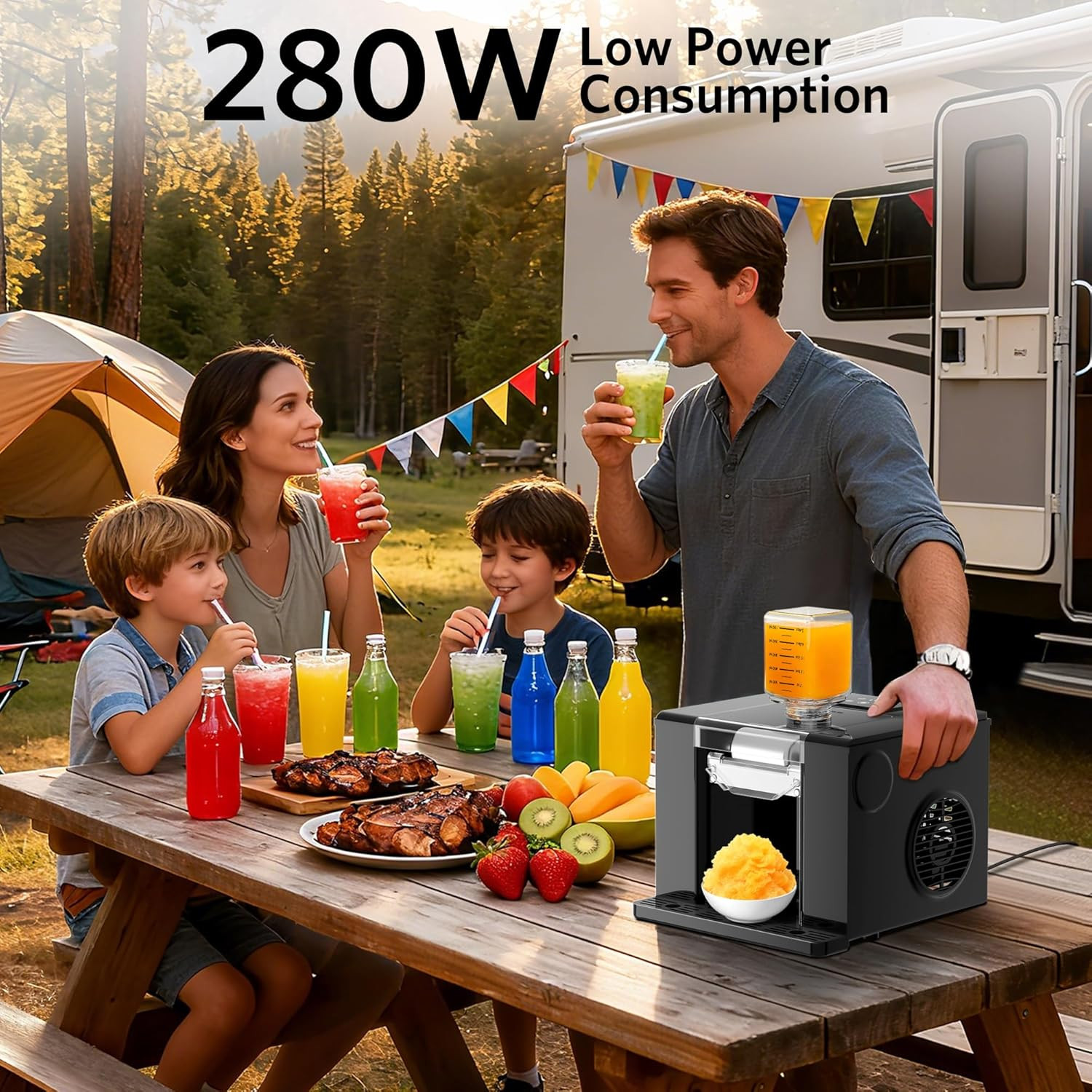 No Ice Slushie Machine - 280W Quick Freeze for Delicious Home Drinks
