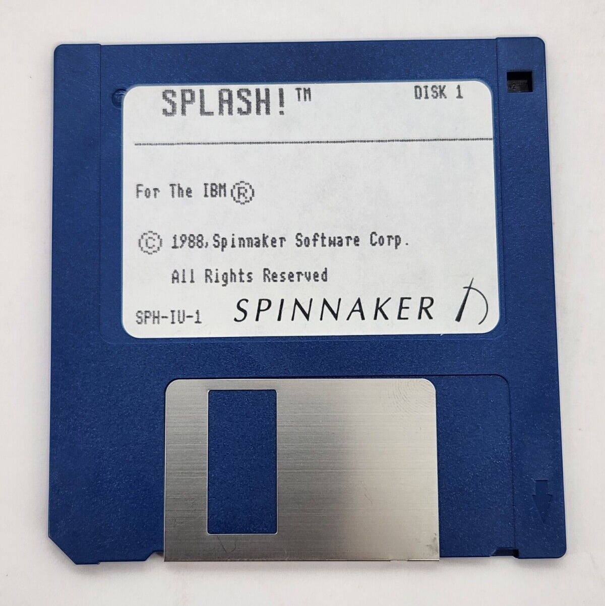 1988 Spinnaker Splash! SPH-IU-1 3.5" floppy Disks only. Paint program Untested