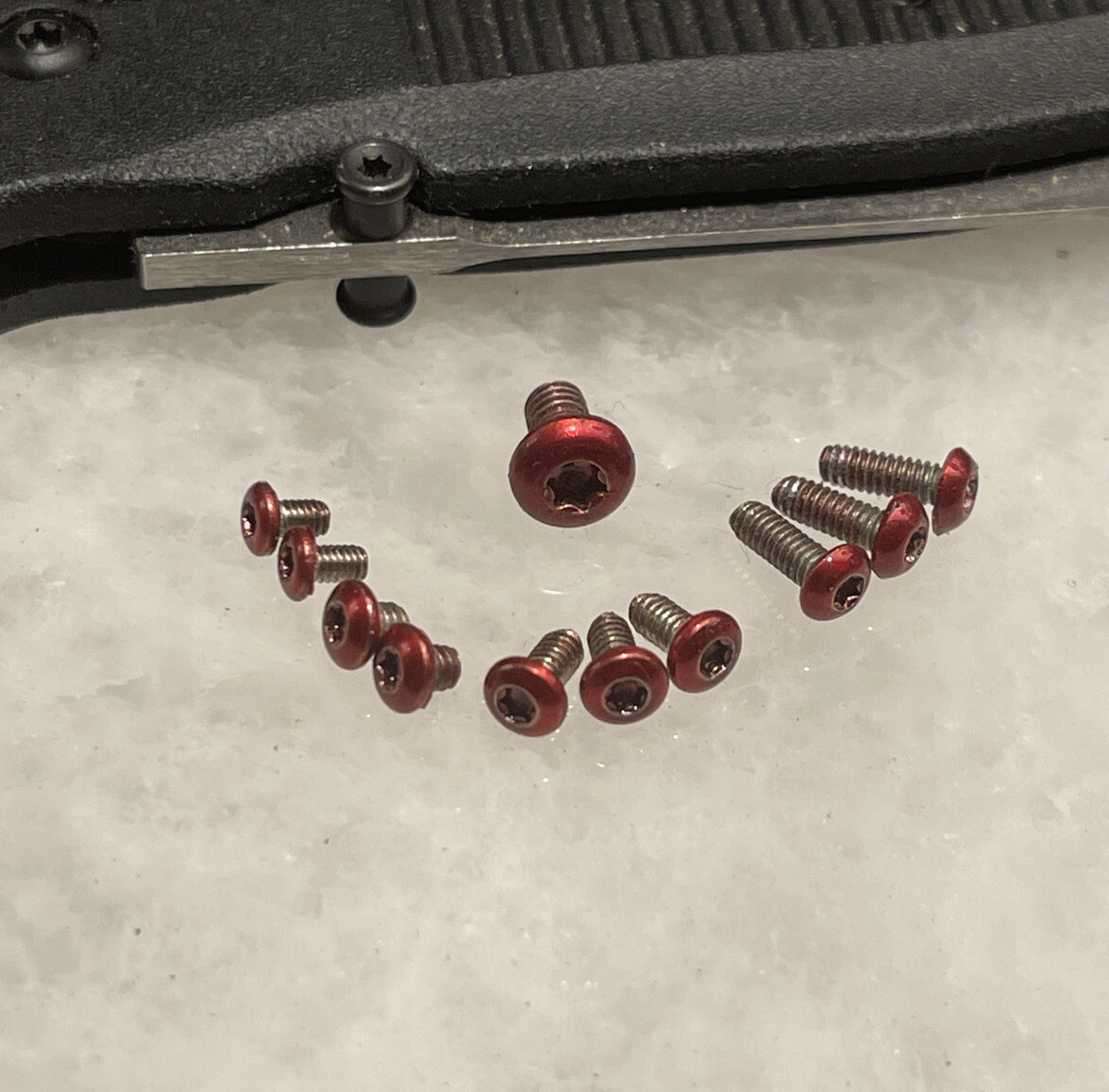 Translucent Red Stainless Steel Torx Screws Set For Benchmade 530 Pocket Knife
