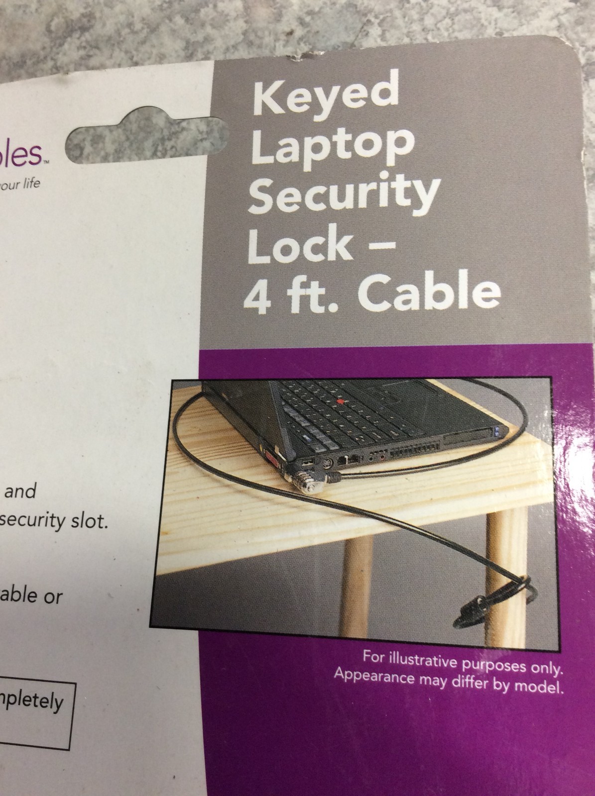 Tripp Lite Keyed Laptop Security Lock w/ 4ft. Cable SEC4K