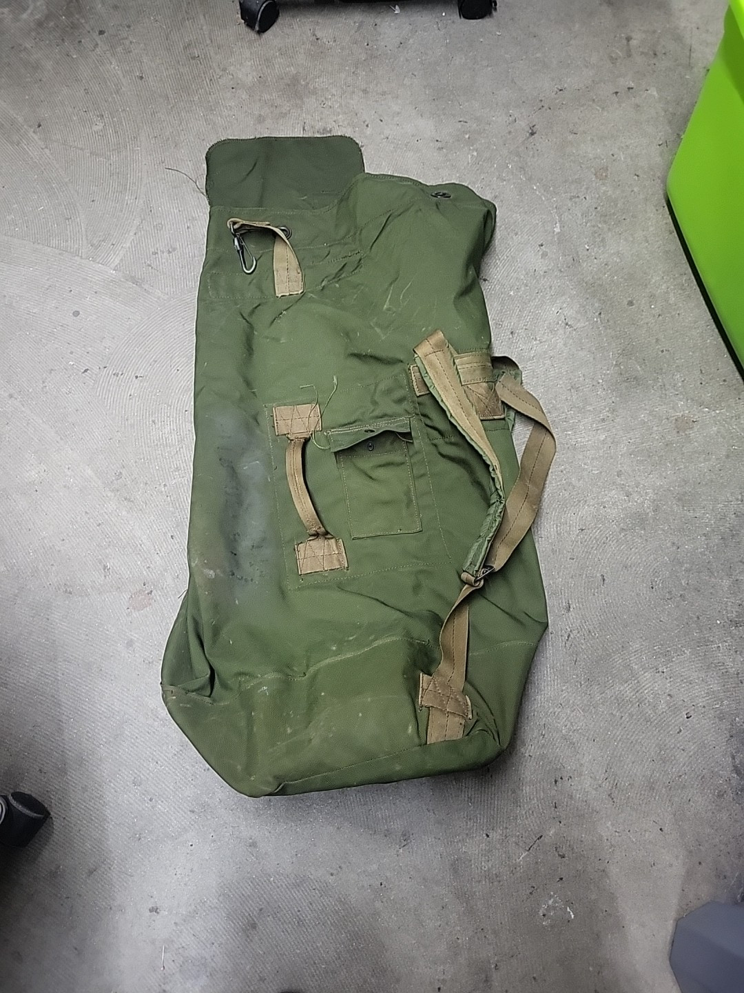 Military Duffle Bag US Canvas Army Green Carryall Sack