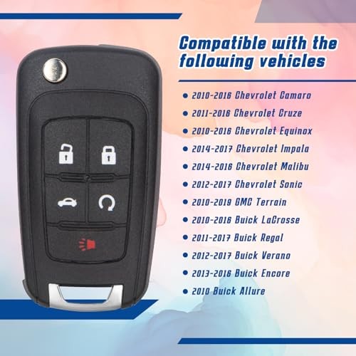 Car Key Fob Keyless Entry Remote Compatible with Chevy