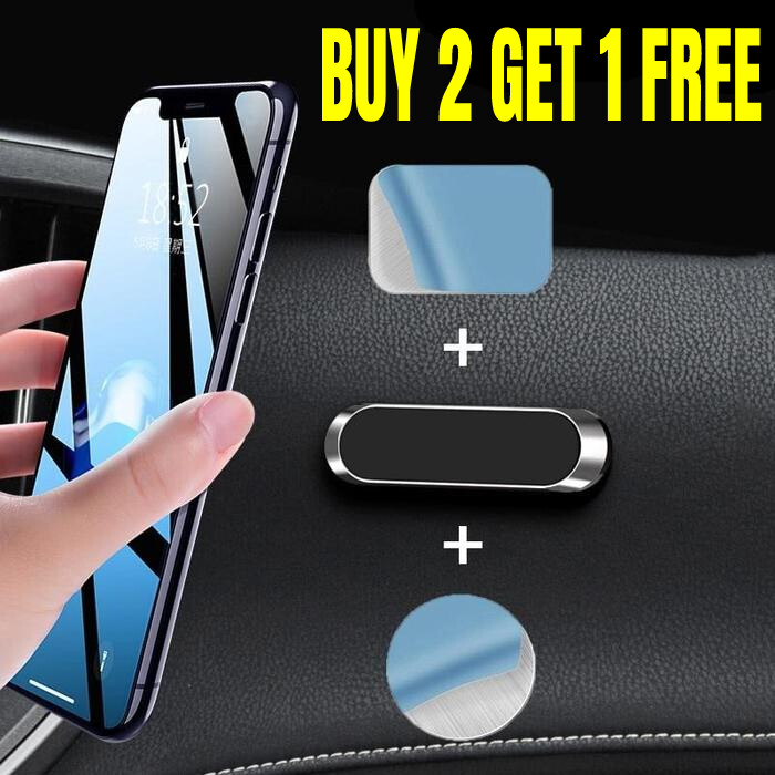 Magnetic Universal Car Mount Strip Phone Stand Holder Strong Magnet +Metal Plate