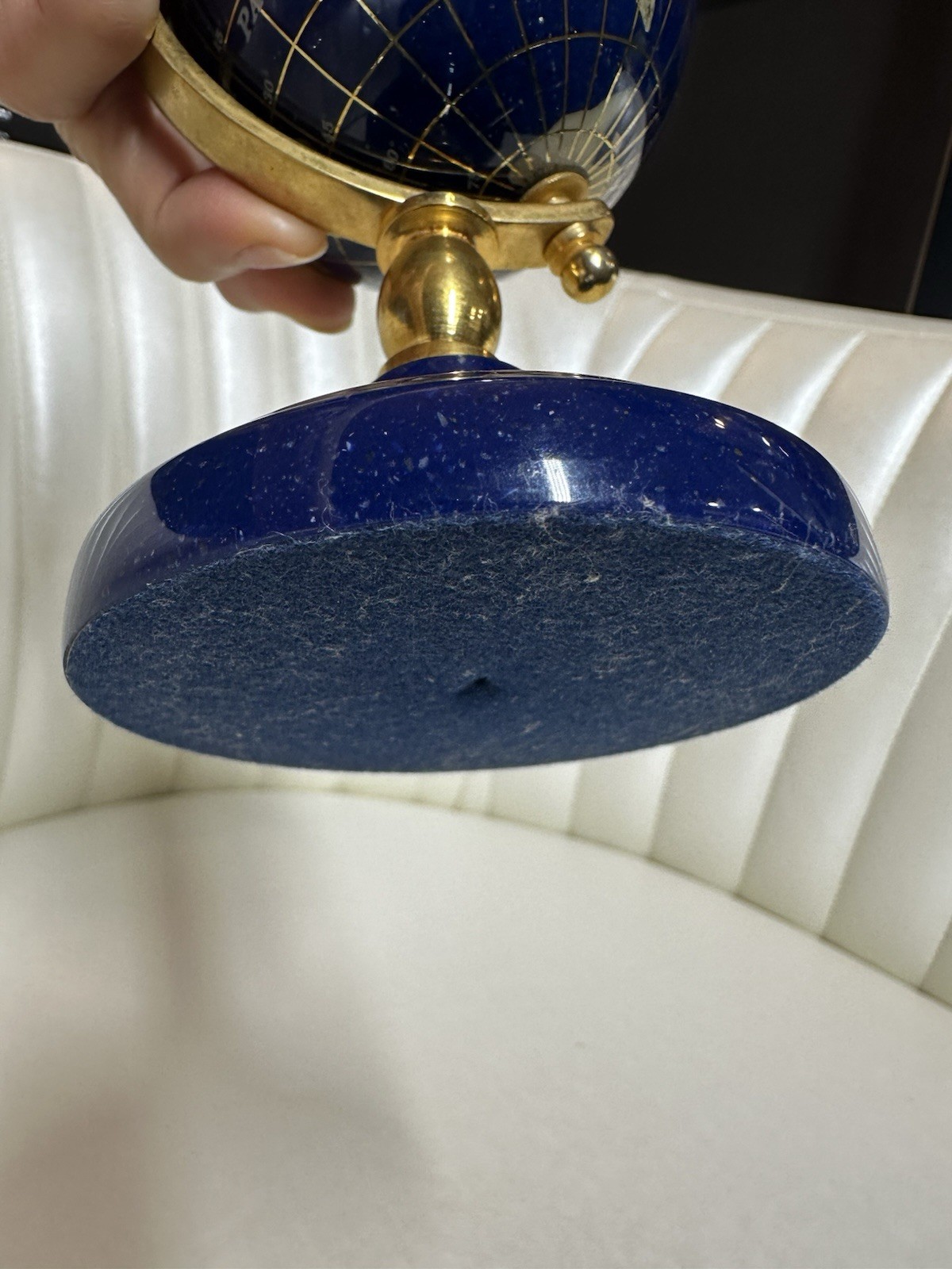 Lapis Lazuli Semi Precious Gemstone Inlay Globe Small 7”